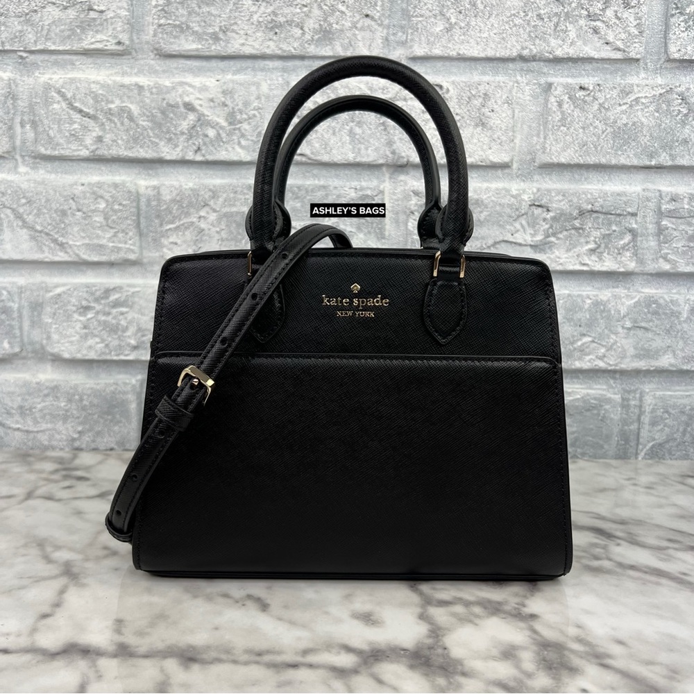Kate Spade Madison Small Satchel Crossbody In Black